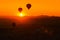 Sunrise in Cappadocia with hot air balloons Turkey