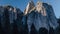 A Sunrise on The Cathedral in Yosemite Valley, California