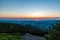 Sunrise from Cervena hora hill in Jeseniky mountains in Czech republic