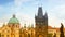 Sunrise on Charles bridge in Prague