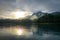 Sunrise on Cheow Lan Lake, Khao Sok National Park, Thailand