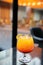 Sunrise Cocktail orange pineapple juice in restaurant