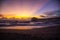 Sunrise at Cocoa Beach pier in Florida