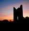 Sunrise colours at Wheal Uny Hinds Engine House, Redruth Cornwall Uk