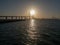 Sunrise on the Constitution bridge, called La Pepa, in the Bay of CÃ¡diz, Andalusia. Spain.