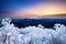 Sunrise on Deogyusan mountains covered with snow in winter,korea.