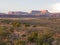 Sunrise on desert cliffs