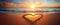 Sunrise Embrace: A Heart Drawn in Sand at Dawn's Light - Love and Nature with Generative AI