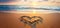 Sunrise Embrace: A Heart Drawn in Sand at Dawn's Light - Love and Nature with Generative AI