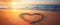 Sunrise Embrace: A Heart Drawn in Sand at Dawn's Light - Love and Nature with Generative AI