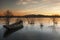 The sunrise on the Erhai Lake
