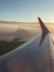 Sunrise with Erupting Mount Sakurajima from the plane