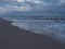 After the sunrise at the estuary of the Piasnica River, Poland, Debki beach.