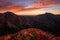 Sunrise and fall colors in the Blue Ridge Mountains