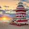 Sunrise with famous lifeguard tower