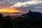 Sunrise at  the famous Mount Danxia