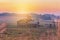 Sunrise of Farmhouse in the Korea countryside. Anseong farmland