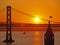 Sunrise between Ferry Building & Bay Bridge