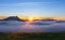 Sunrise at foggy morning from Saibi with Anboto mountain