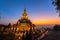 sunrise in front of pagoda at Wat Santikhiri Temple in Doi Mae Salong,