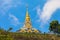 Sunrise in front of pagoda at Wat Santikhiri Temple in Mae Salong