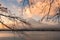 Sunrise on Fuji mountain with arch branch at morning