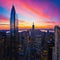 Sunrise Future New York City with Marvelous Sky