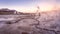 Sunrise at Geyser El Tatio, San Pedro de Atacama, Chile.