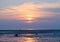 Sunrise with Golden Sun behind Clouds and Colorful Sky - Vijaynagar Beach, Havelock Island, Andaman, India