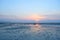 Sunrise with Golden Sun and Colorful Sky over Infinite Horizon and Ocean - Vijaynagar Beach, Havelock Island, Andaman, India