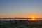 Sunrise in grafelijkheidsduinen, polder Den Helder