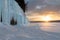 Sunrise on the Grand Island Ice Curtains - Lake Superior