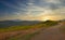 Sunrise in the heights of the village of Barr in Alsace