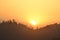 Sunrise in hills Uttarakhand