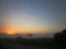 Sunrise on the horizon, early morning view on countryside