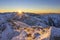 Sunrise at Hruba Kopa mountain at West Tatras