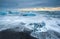 Sunrise at Ice beach, jokulsarlon, Iceland.