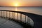 Sunrise on the infinite bridge of aarhus