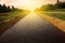 Sunrise and Irrigation canal in the rainy season