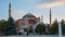 Sunrise in Istanbul with view of Hagia Sofia in Istanbul, Turkey time lapse