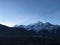 Sunrise in Jomsom in Annapurna Circuit in Himalayan Mountains in Nepal.