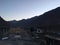 Sunrise in Jomsom in Annapurna Circuit in Himalayan Mountains in Nepal.