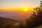 Sunrise in Kakheti, view from Sighnaghi. Georgia