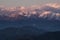 Sunrise at Kanchenjunga mountain. View from Sandakphu trek, Singalia National Park, India