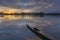 Sunrise kayak paddling