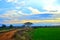 Sunrise at Kerala paddy field