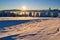 Sunrise from Kubinska Hola\\\'s peak Mincol in Oravska Magura mountains during winter