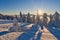 Sunrise from Kubinska Hola\\\'s peak Mincol in Oravska Magura mountains during winter