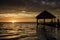 Sunrise at laguna Bacalar, Mexico