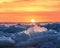 Sunrise on lake Baikal in winter, Eastern Siberia